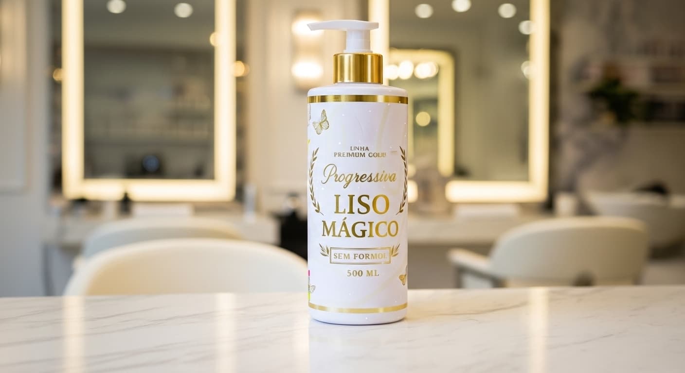 Produto Liso Mágico em bancada de salão luxuoso